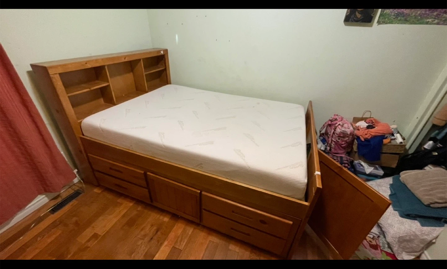 Wooden Storage Bed with Mattress - photo 2