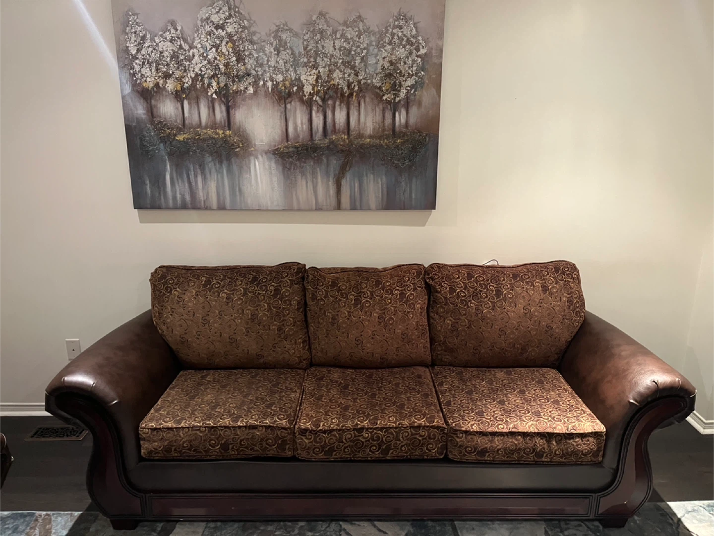 Brown Leather Sofa and Armchair Set - photo 2