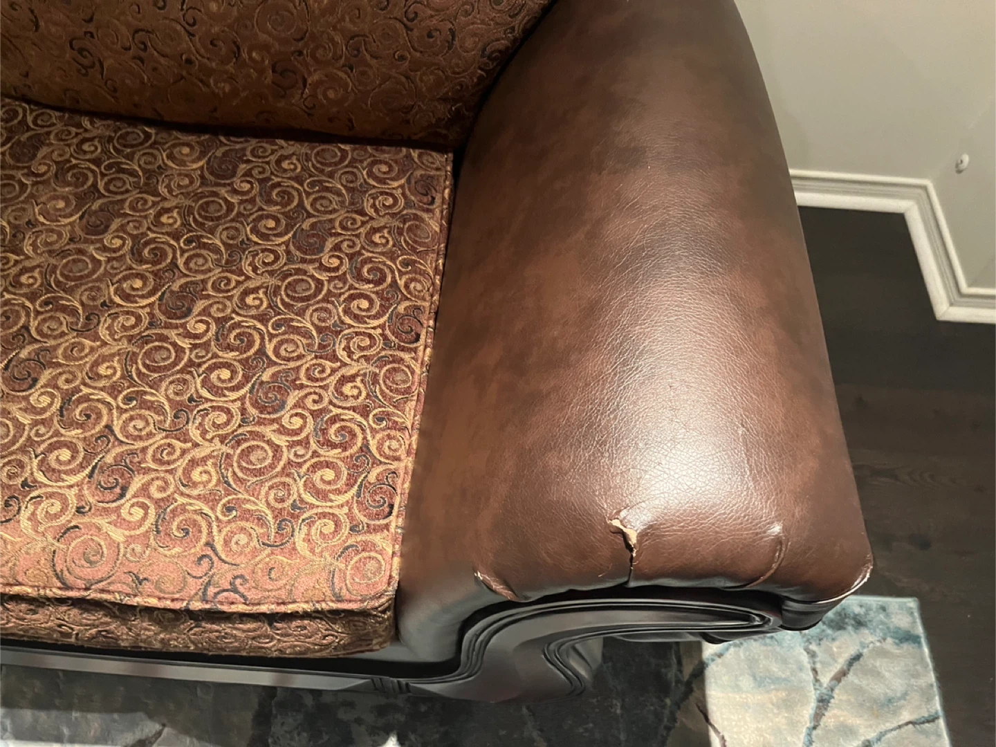 Brown Leather Sofa and Armchair Set - photo 5