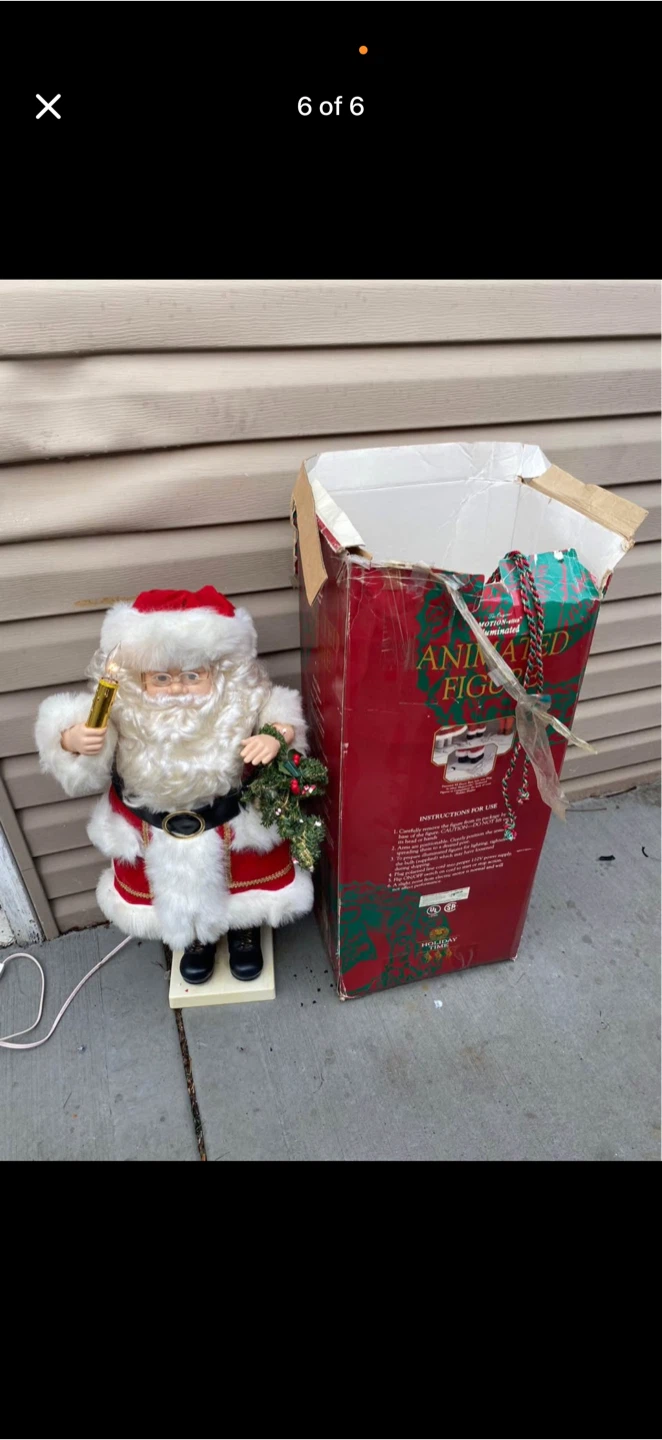 Animated Figure Santa Claus with Box