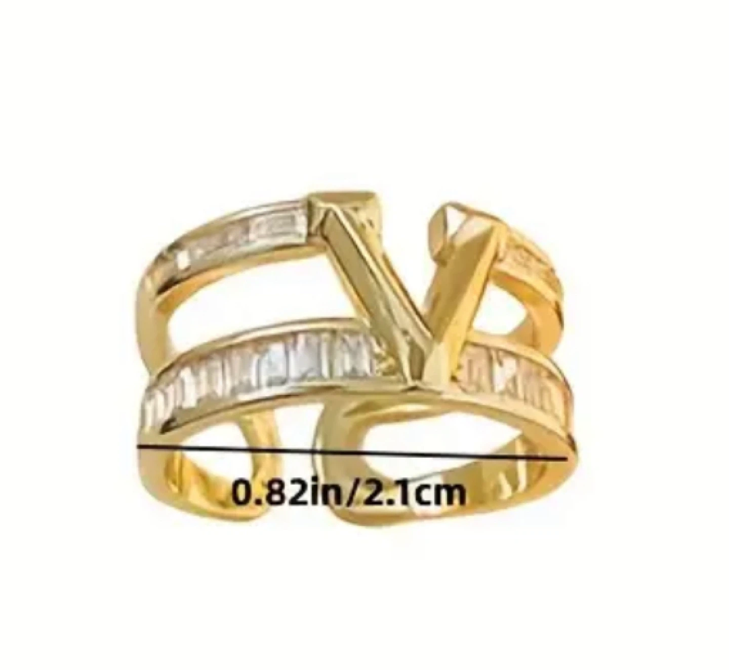 18karat gold plated  V-Shaped Ring $34