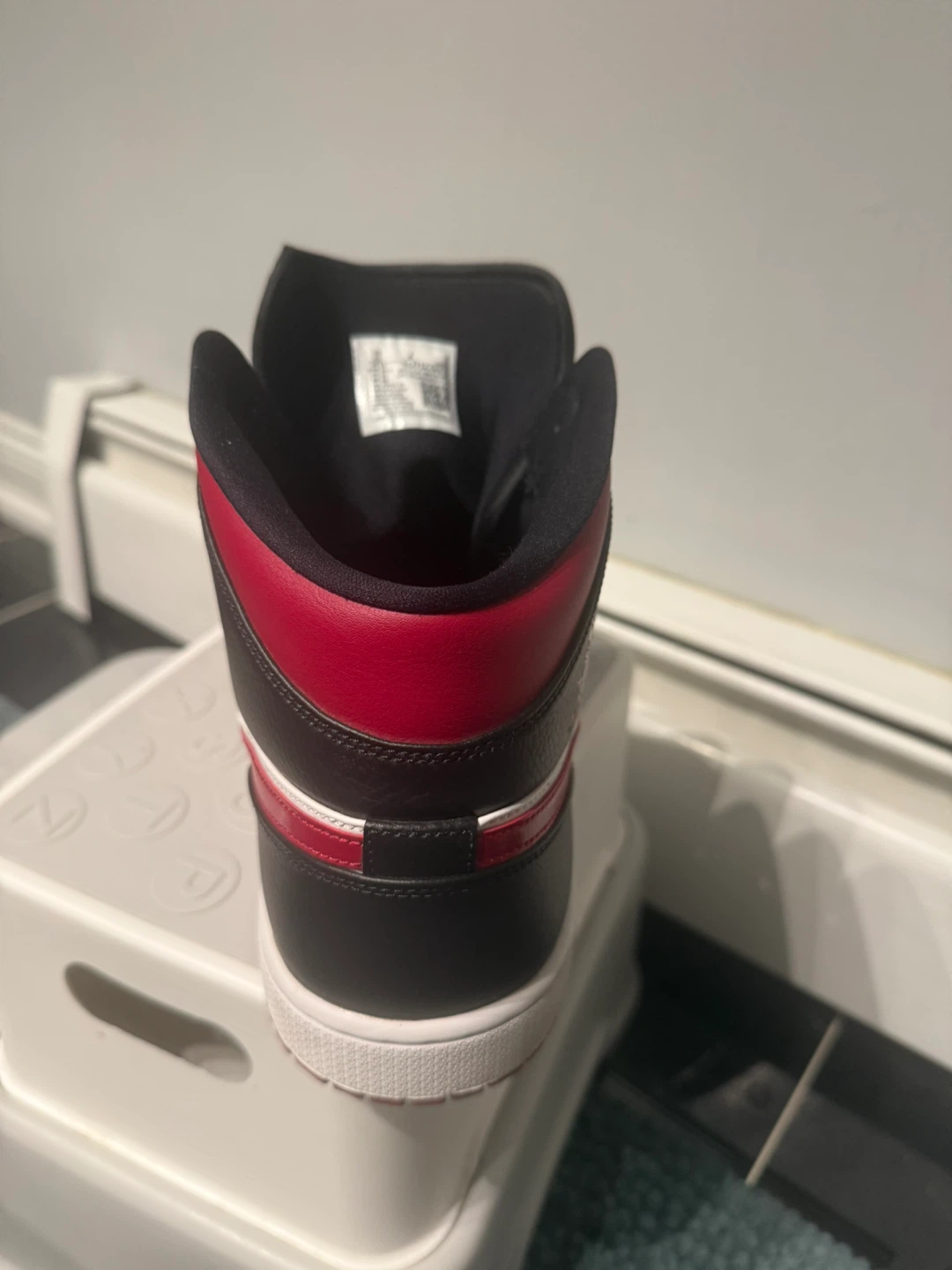 Nike Air Jordan 1 Mid Black Red White US 15 - photo 2