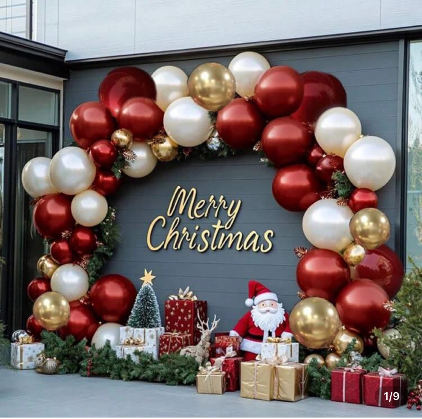 129 pcs Balloon Arch Kit - Red, Gold, White - photo 2