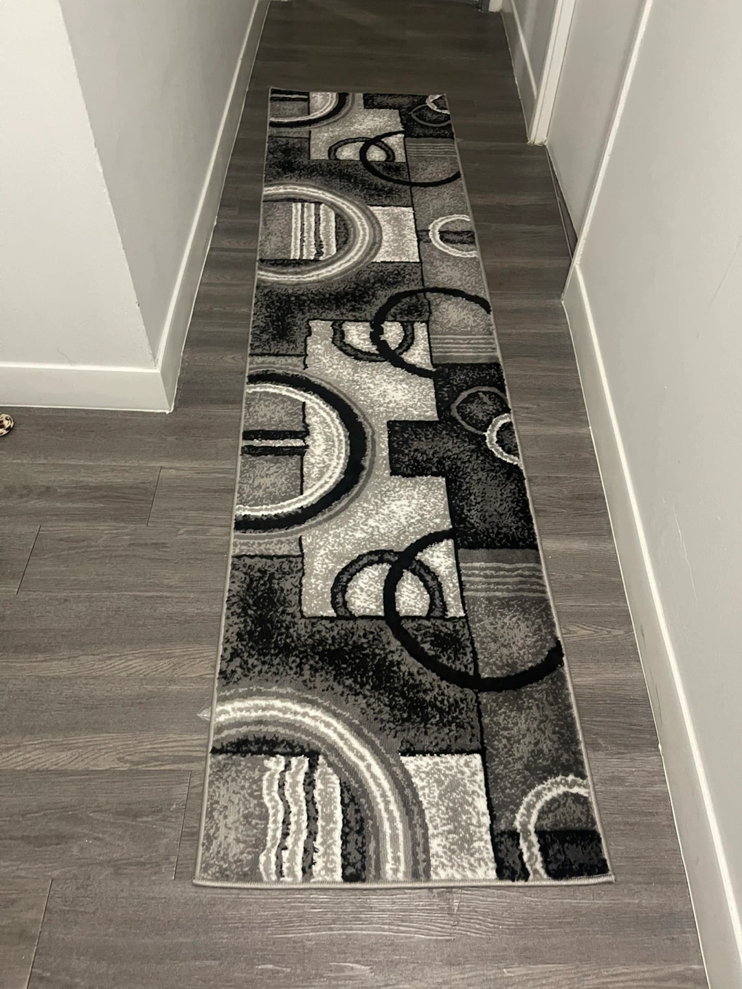 Hallway Runner Rug - Black & Gray
