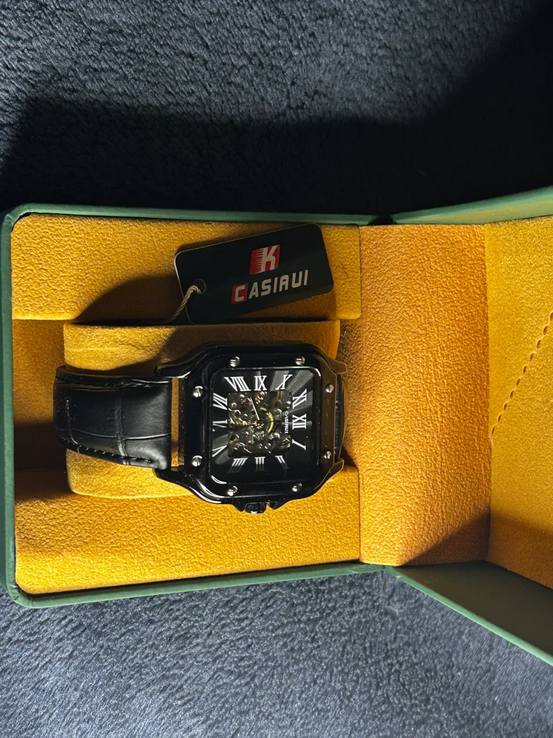 CASIRUI Black Leather Band Watch - photo 2