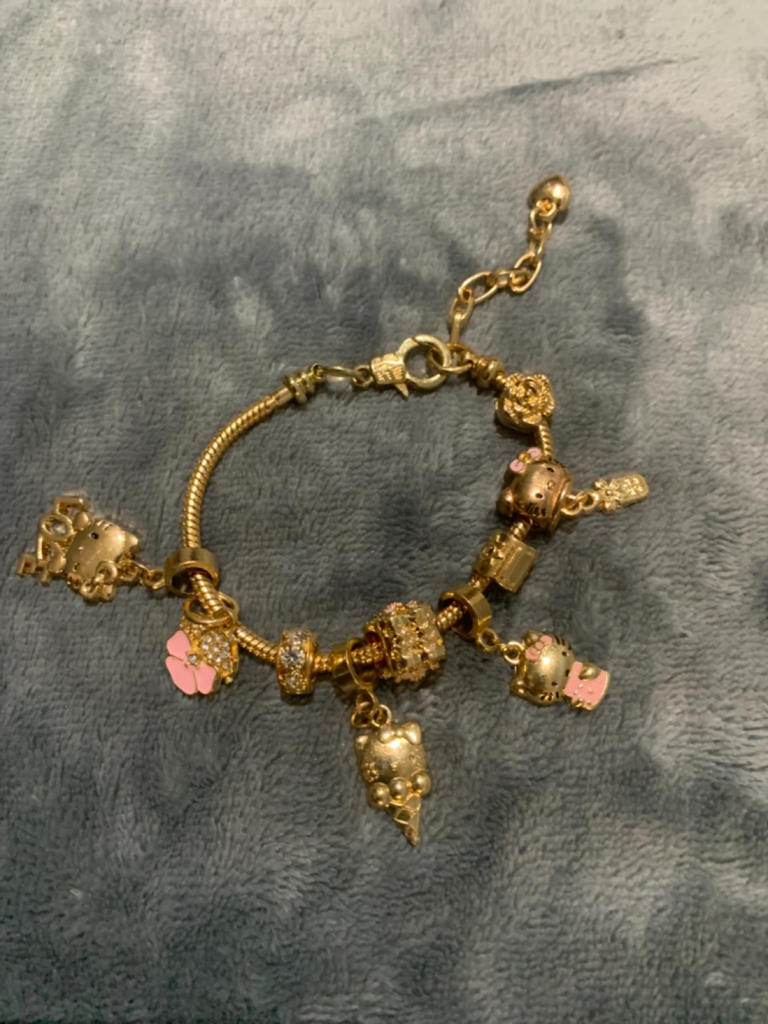 Hello Kitty Gold Charm Bracelet