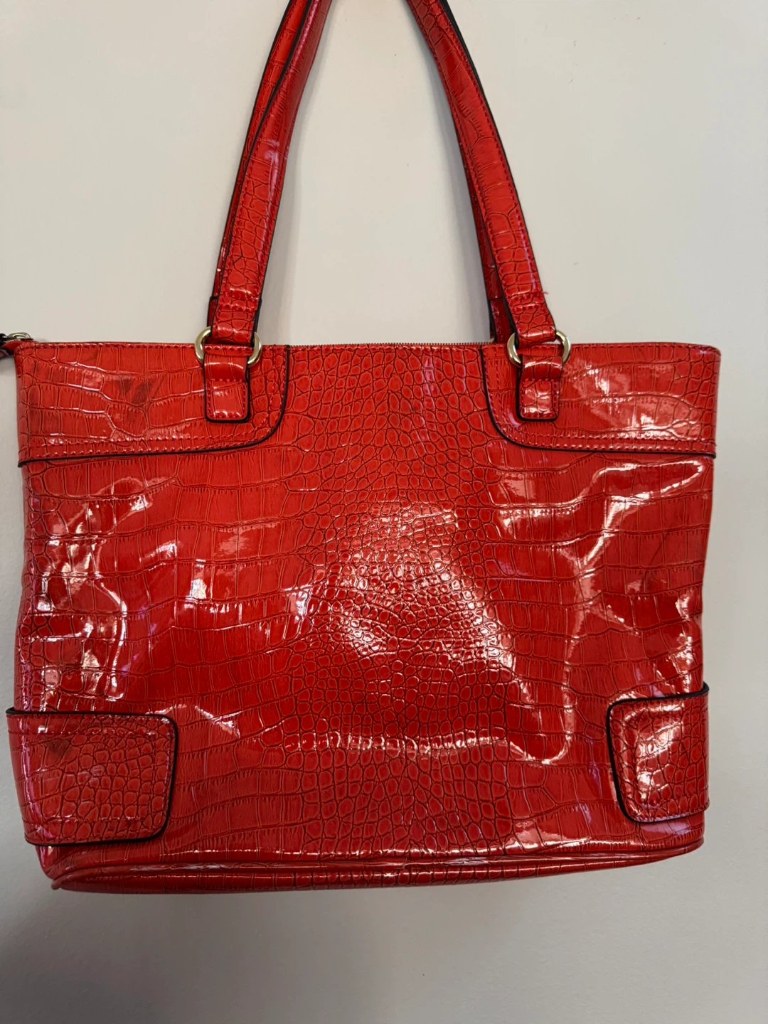 Anne Klein Orange Croc Embossed Tote Bag - photo 3