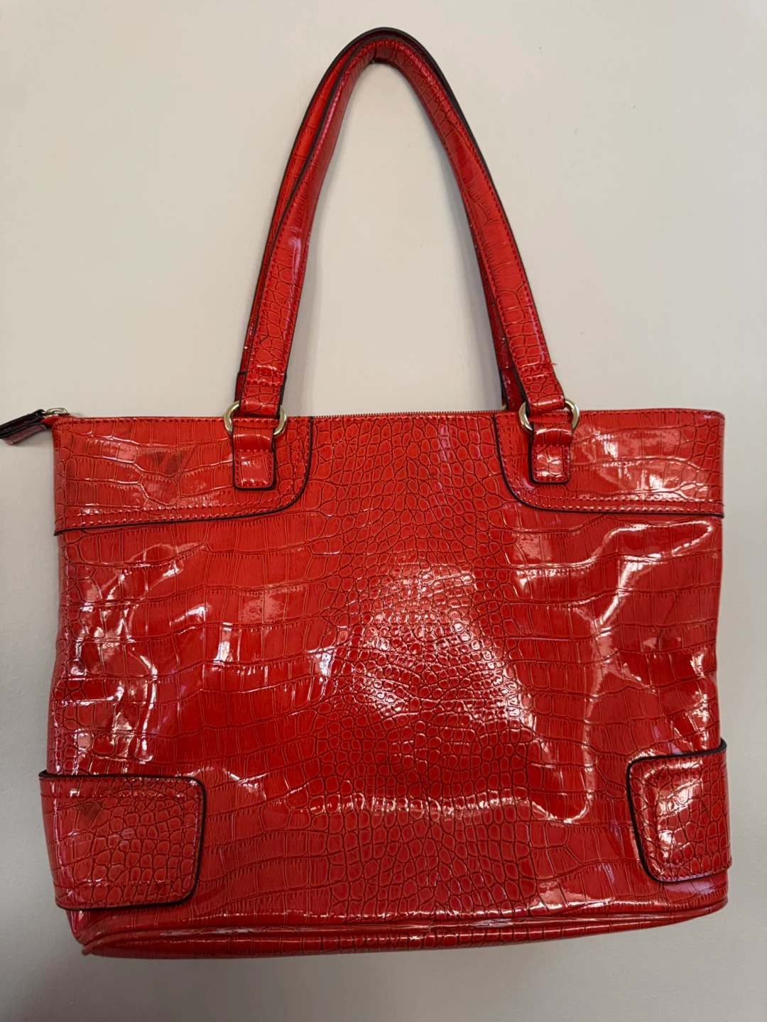 Anne Klein Orange Croc Embossed Tote Bag - photo 4