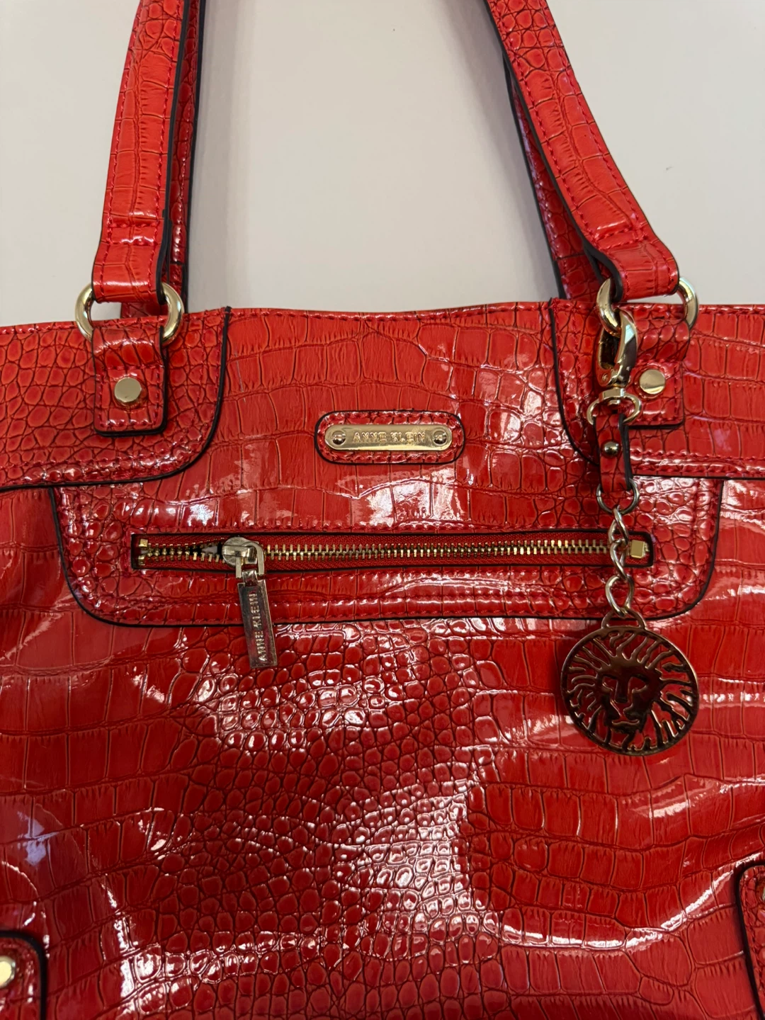 Anne Klein Orange Croc Embossed Tote Bag - photo 2