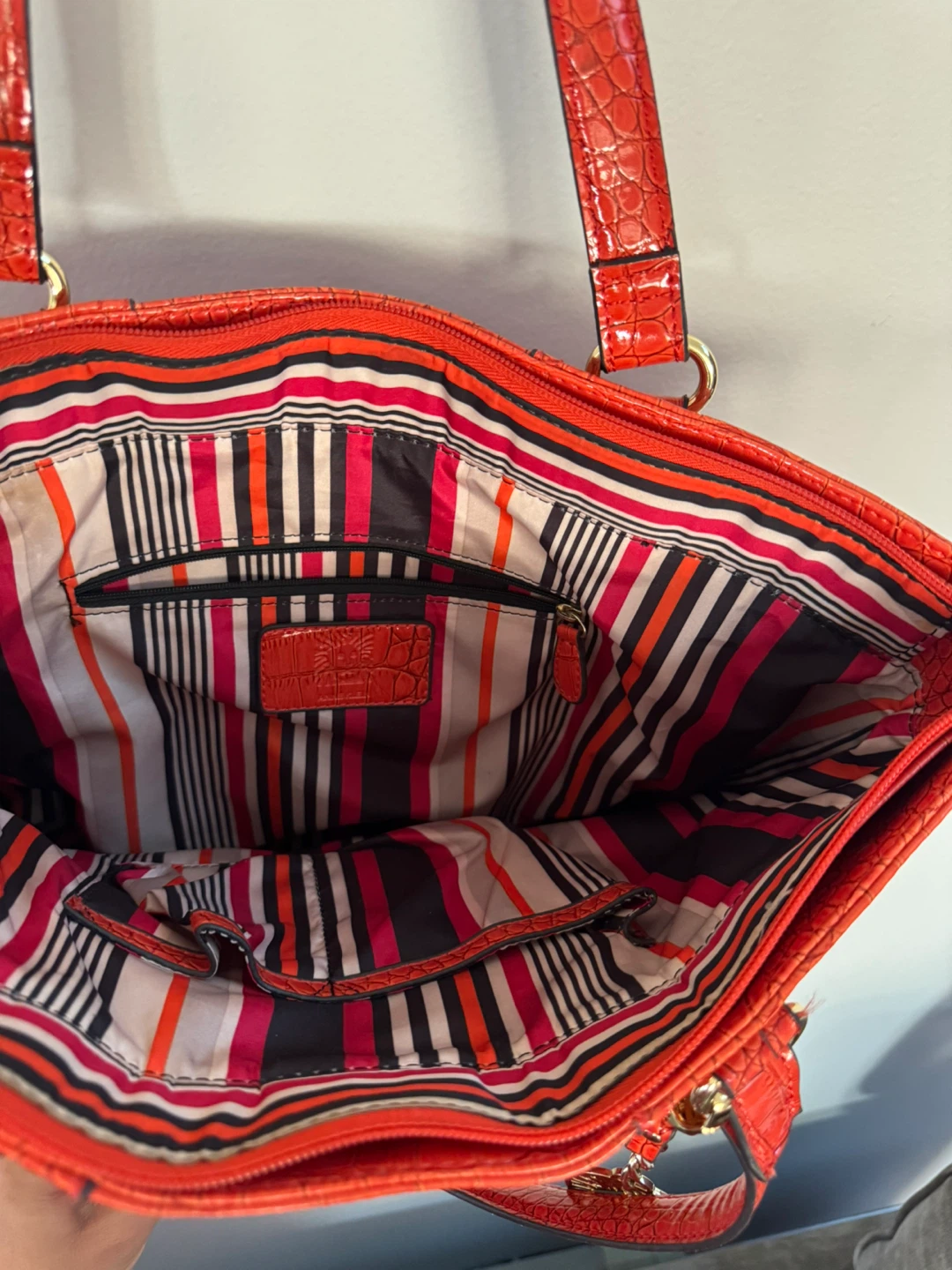 Anne Klein Orange Croc Embossed Tote Bag - photo 5