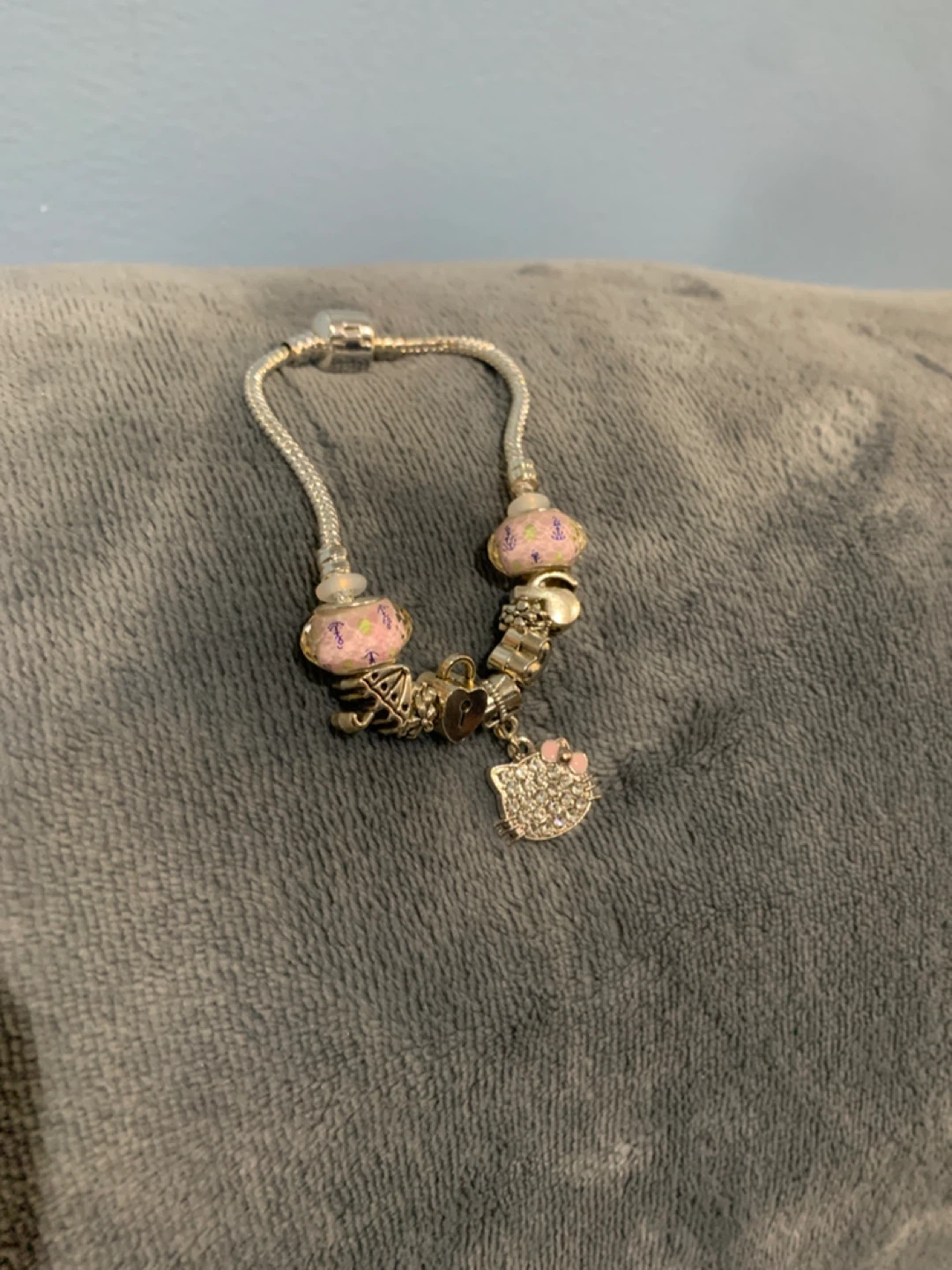 S925 Sterling Bracelet with Hello Kitty Charm