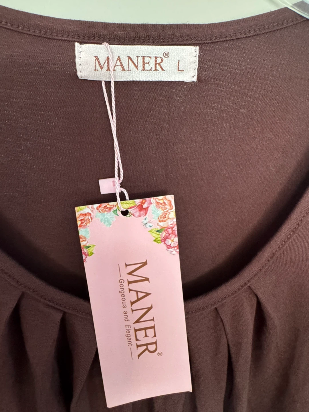 MANER Women’s Brown Tunic Top - Size L - photo 3