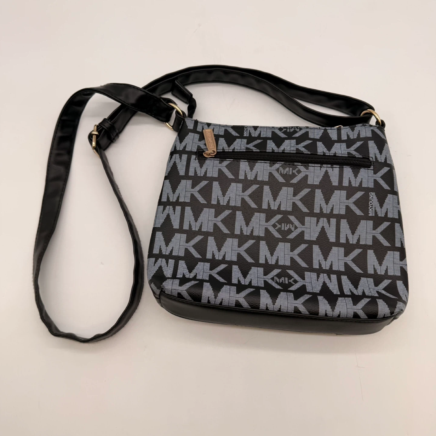 Michael Kors MK Logo Crossbody Bag Black Gray  Like new - photo 2