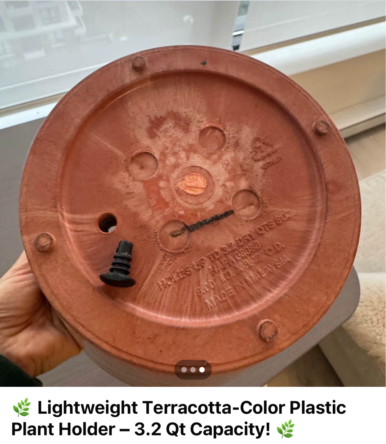 Lightweight Terracotta Plastic Plant Holder - 3.2 Qt - photo 2