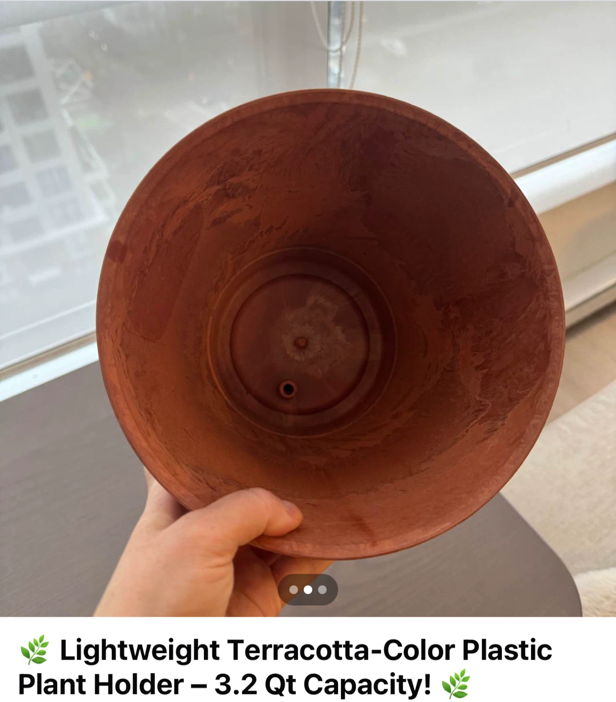 Lightweight Terracotta Plastic Plant Holder - 3.2 Qt - photo 3