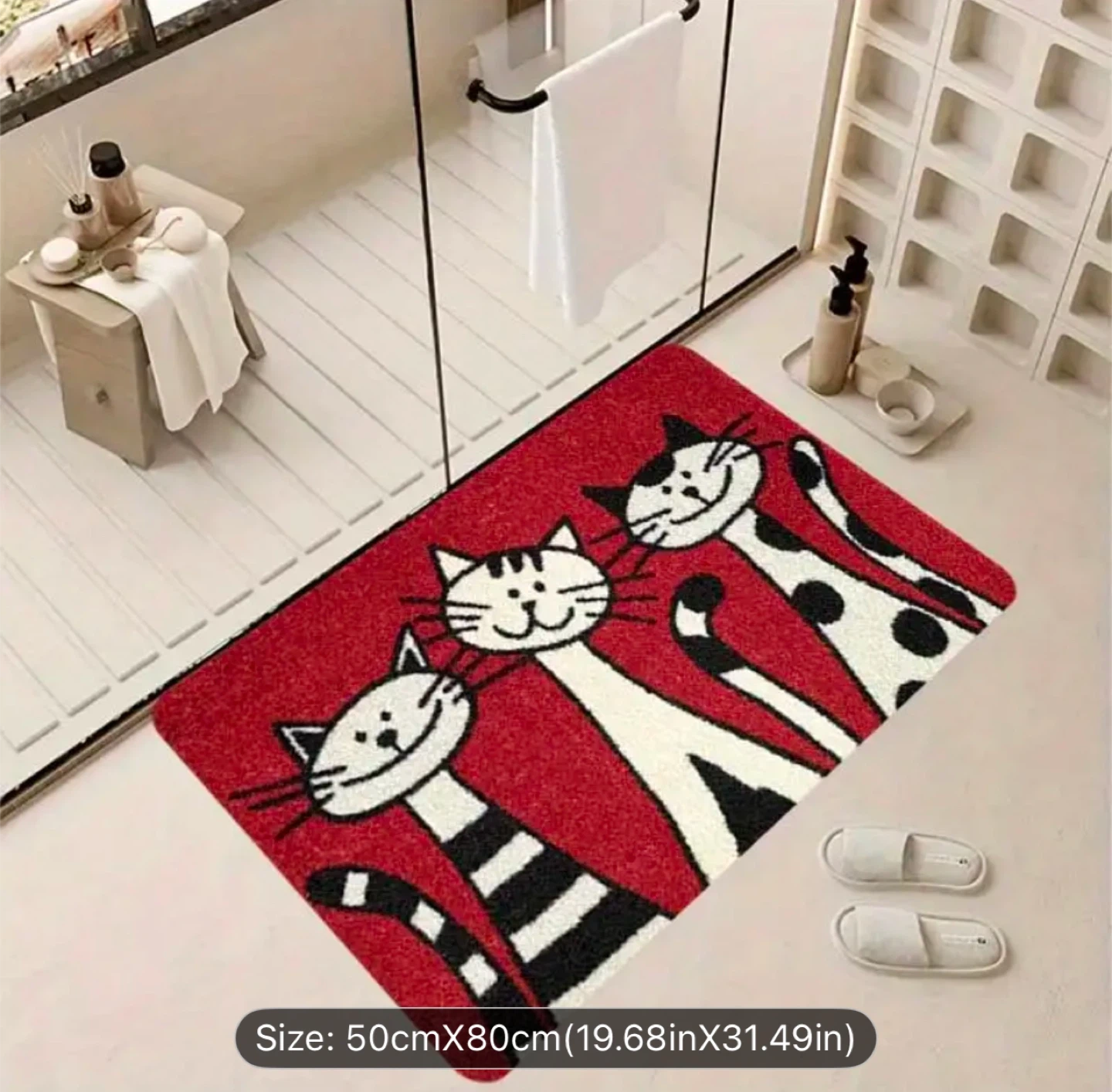 Cat Print Bath Mat - 50cm x 80cm