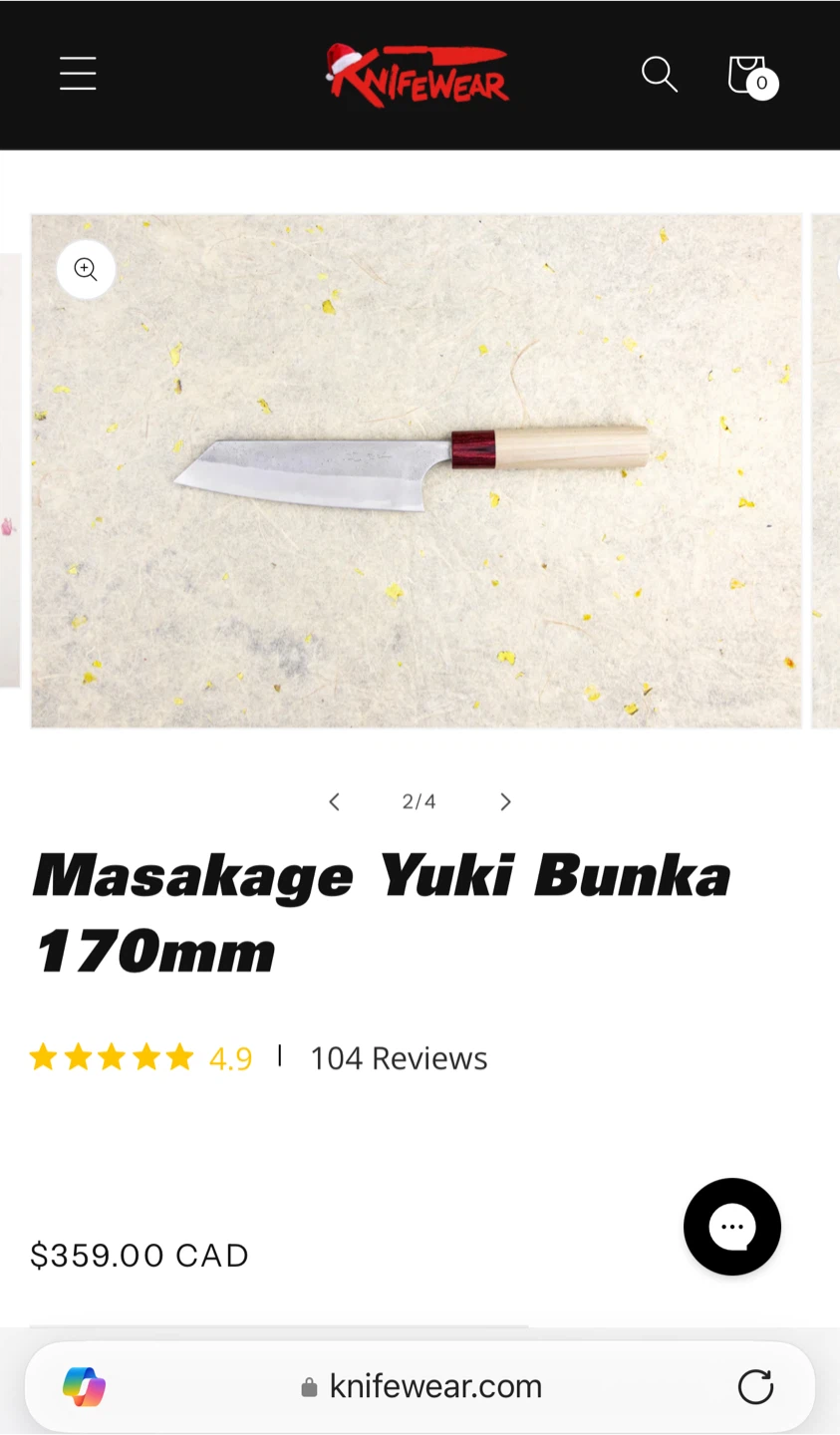 Masakage Yuki Bunka 170mm Knife
