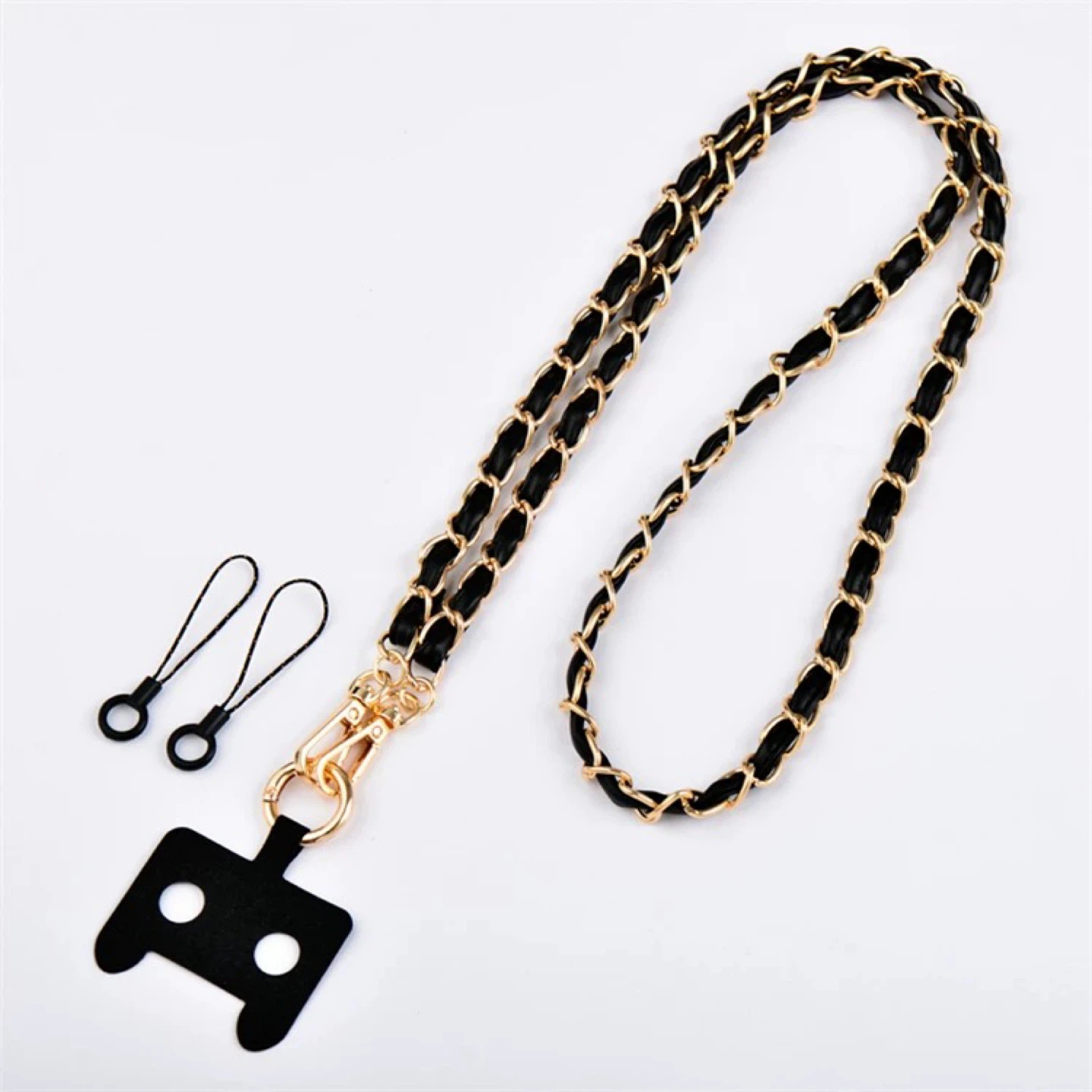 Black & Gold Chain Phone Lanyard - New!