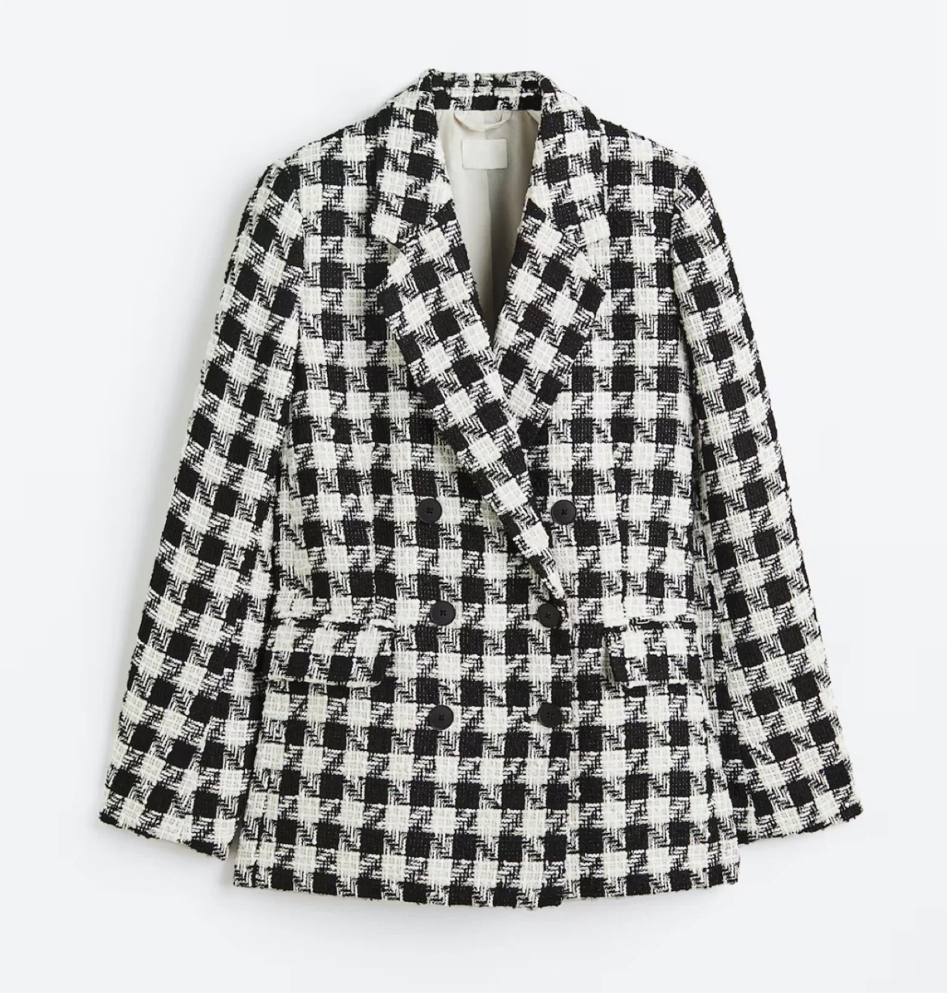 H&M Black and White Checkered Blazer