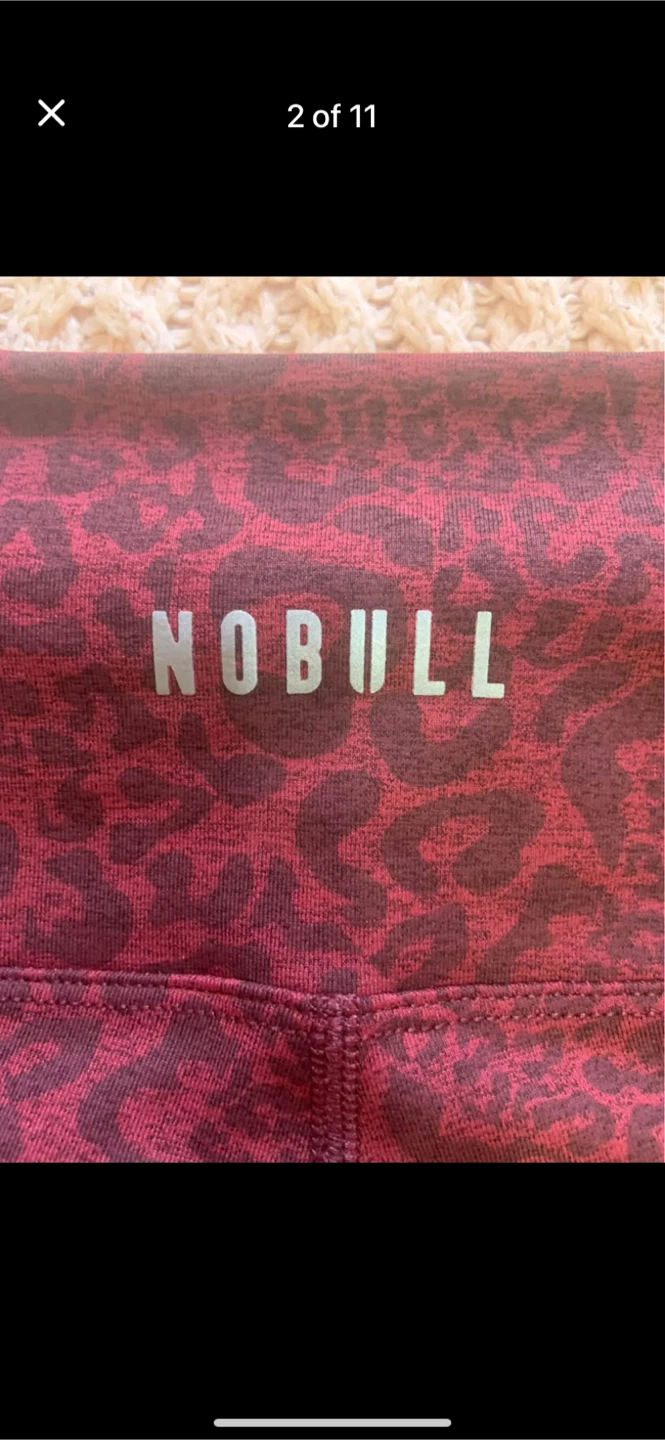 NOBULL Burgundy Leopard Print Leggings
