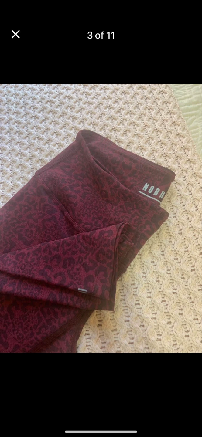 NOBULL Burgundy Leopard Print Leggings - photo 2