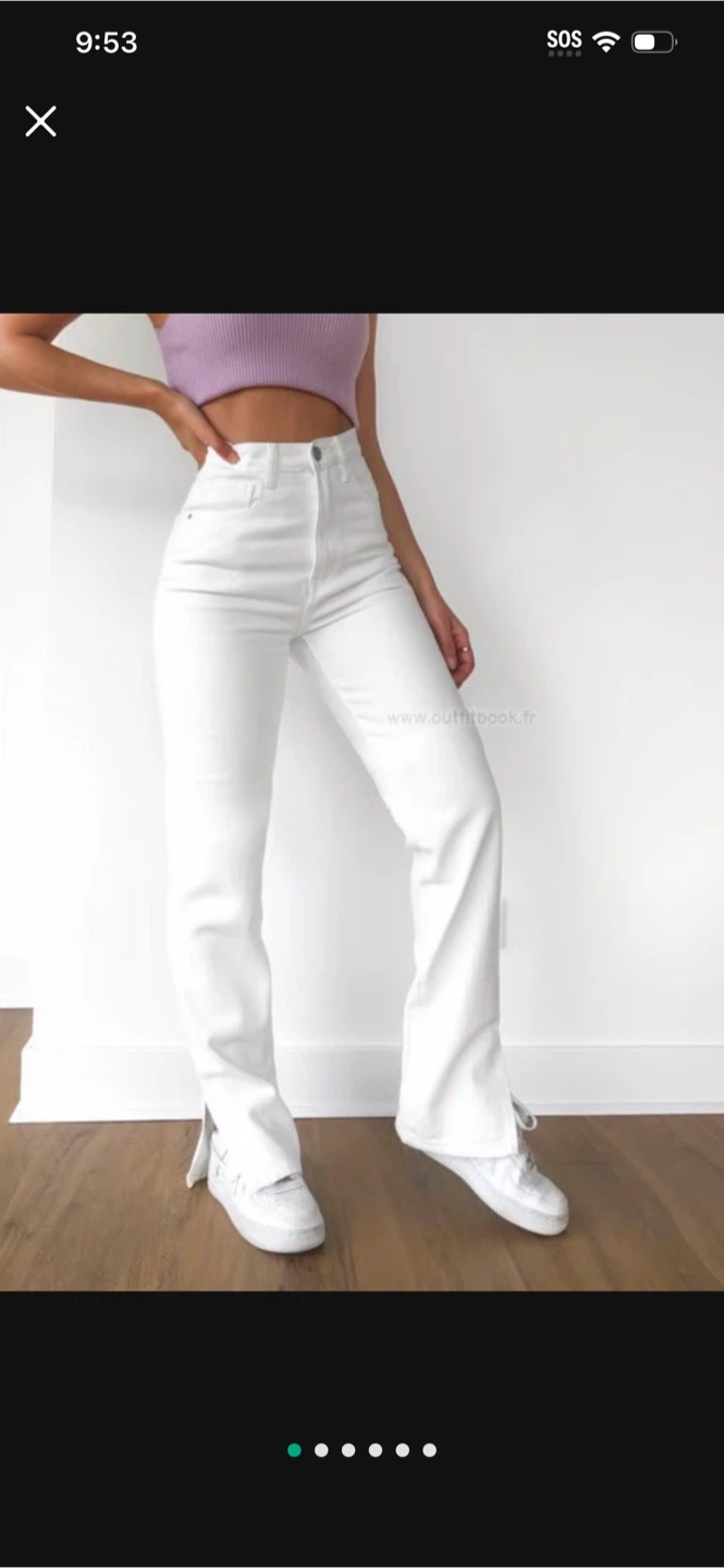 White Split Hem Jeans