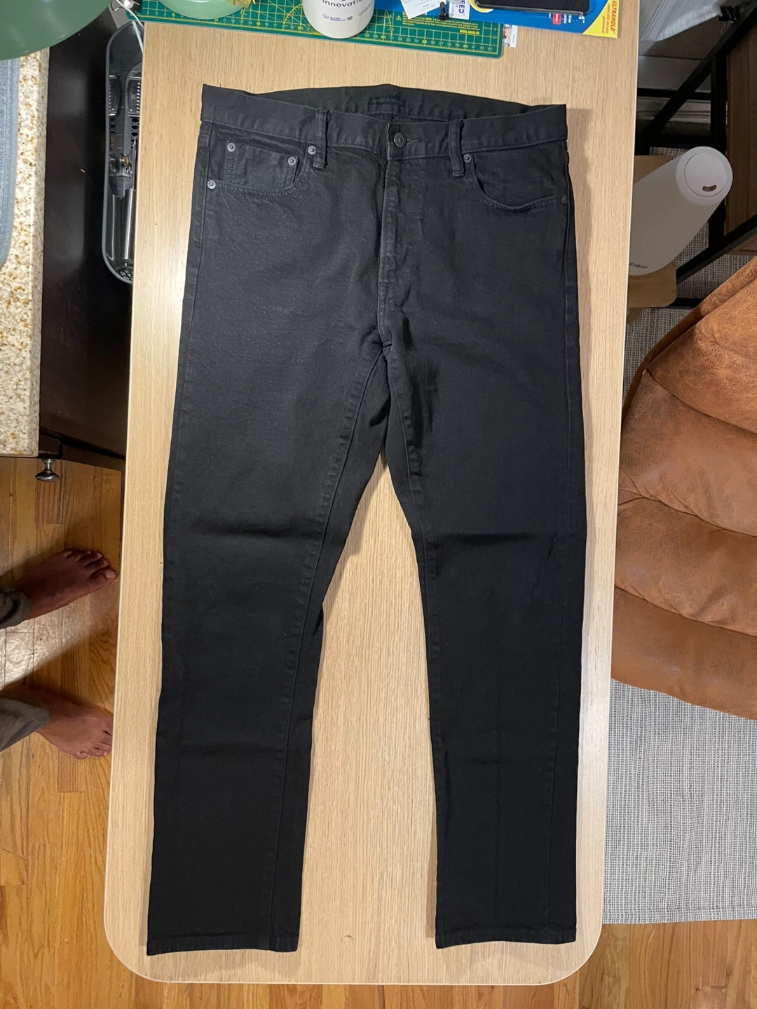 Uniqlo Men Black Jeans 34x32