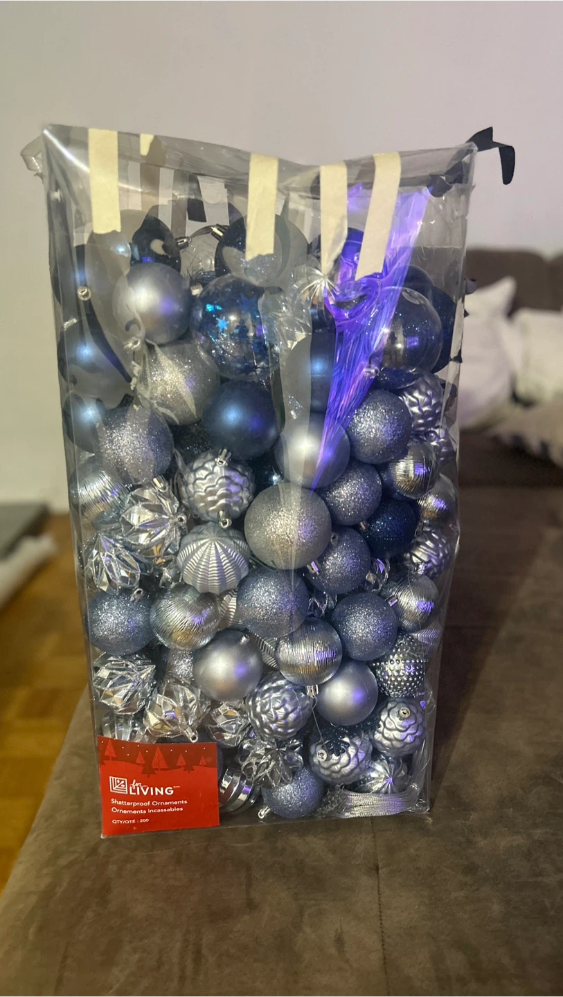 For Living Shatterproof Ornaments - Blue/Silver