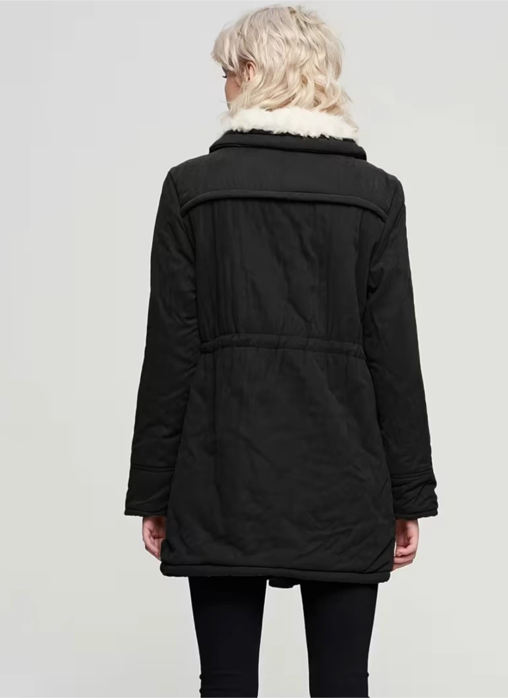 NEW! Black Winter Parka with Faux Fur Collar - photo 2