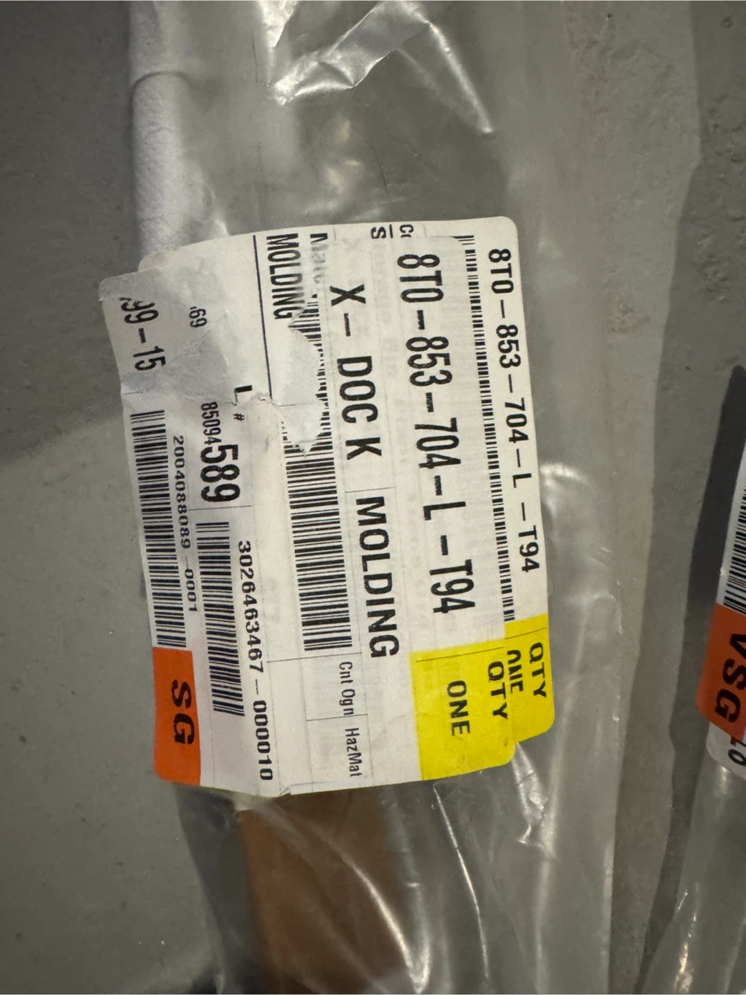 AUDI A5-S5-RS5  ROOF DRIP MOLDINGS BRAND NEW SEALED QTY:2