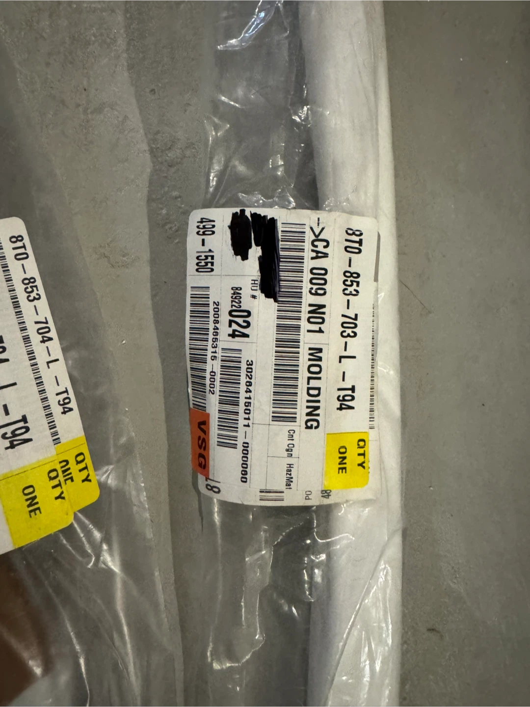 AUDI A5-S5-RS5  ROOF DRIP MOLDINGS BRAND NEW SEALED QTY:2 - photo 2