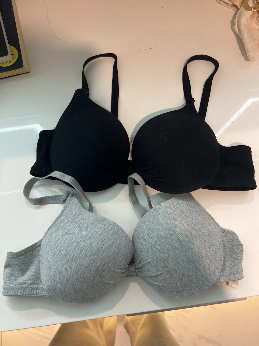 Two Bras - Size M - Black & Grey