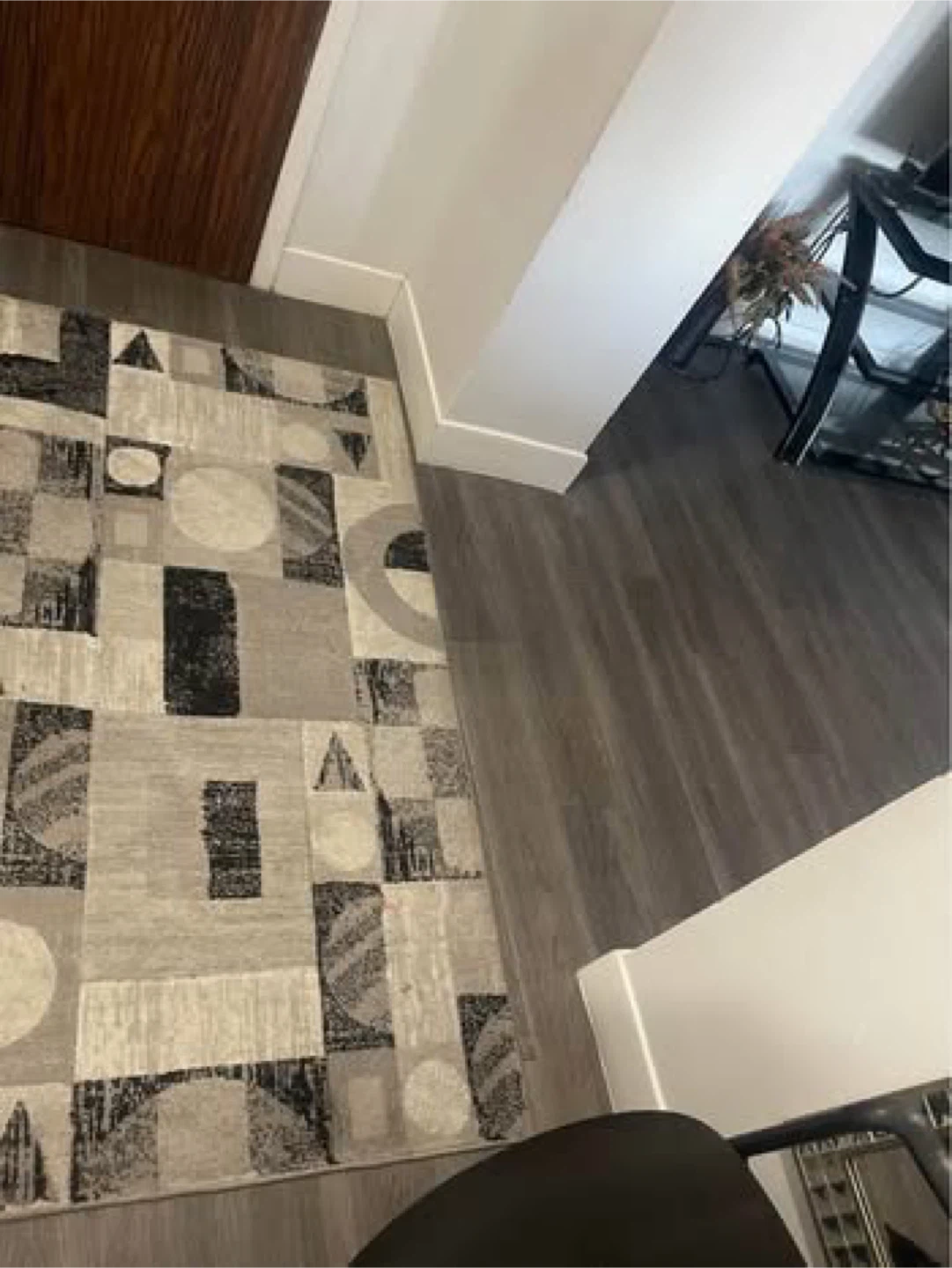 Geometric Area Rug - Grey, Black, White - photo 2
