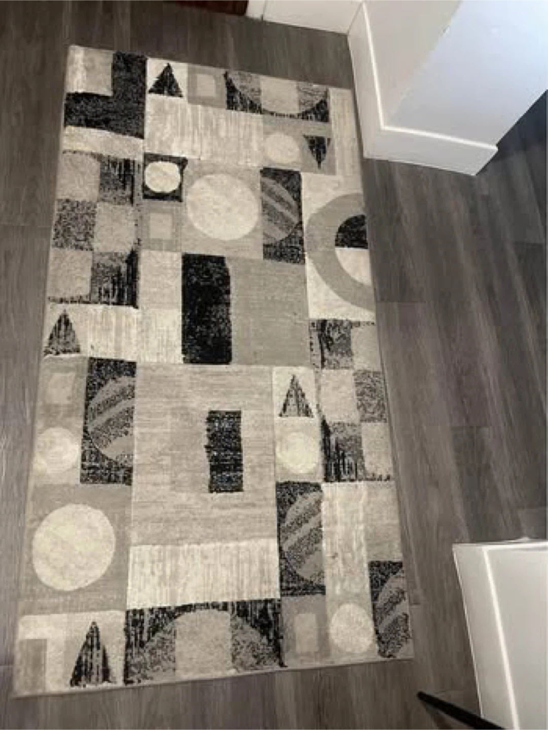 Geometric Area Rug - Grey, Black, White - photo 4