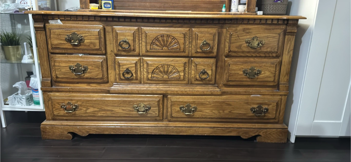 Wood Dresser with Mirror