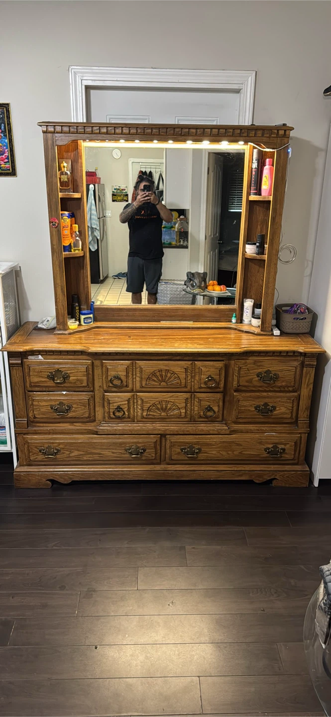 Wood Dresser with Mirror - photo 3