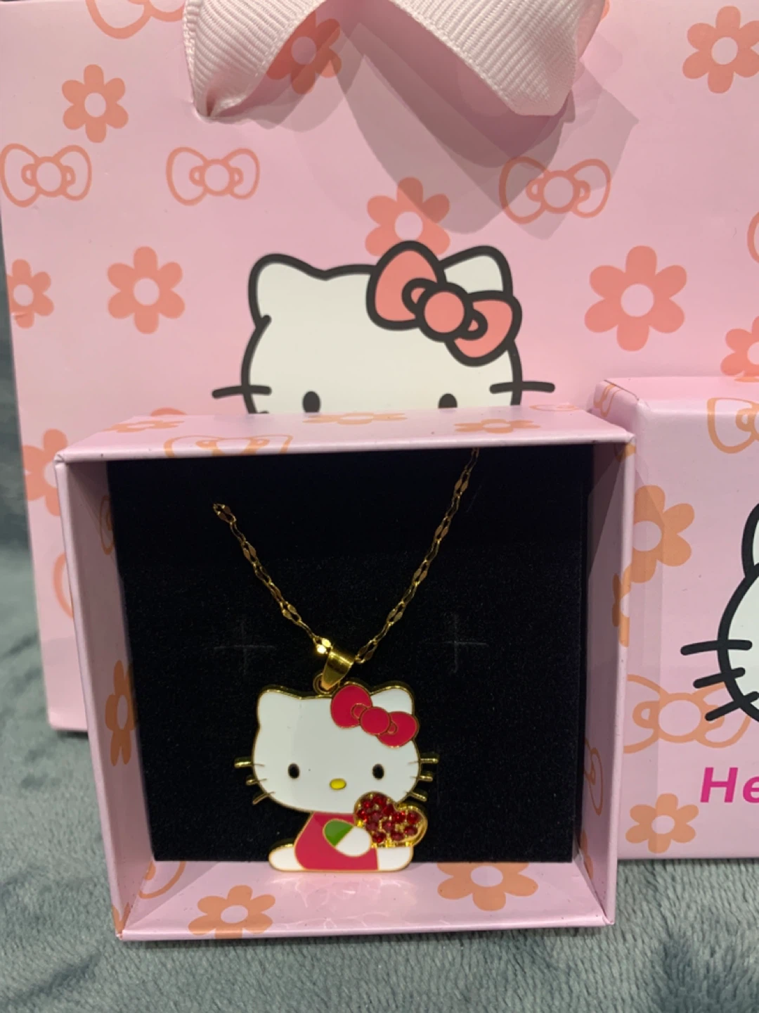 Hello Kitty Stainless Steel  Necklace with Charm