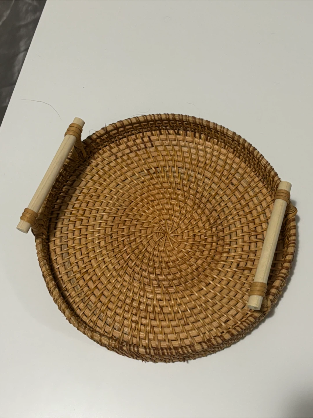 Woven Rattan Tray with Handles