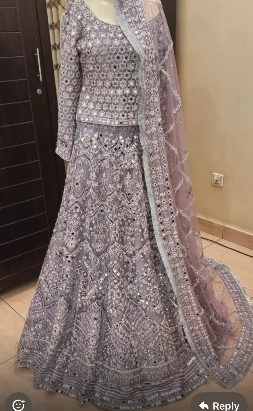 Lilac Embellished Lehenga Choli Set - photo 3