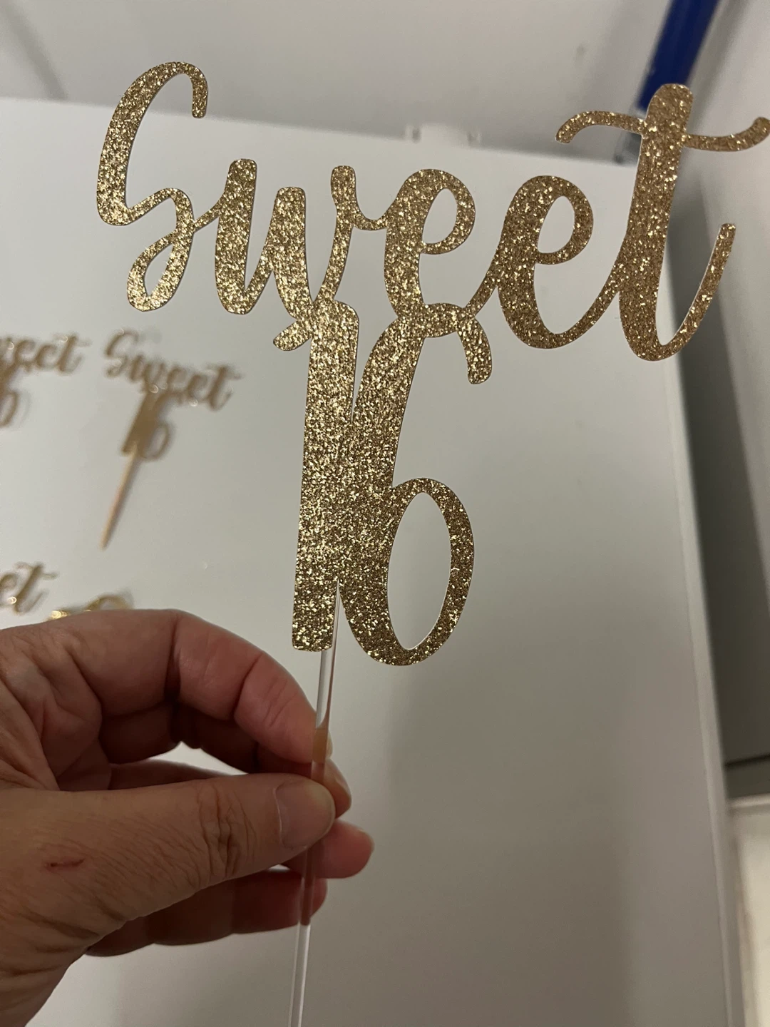 Sweet 16 cake topper and cupcake toppers