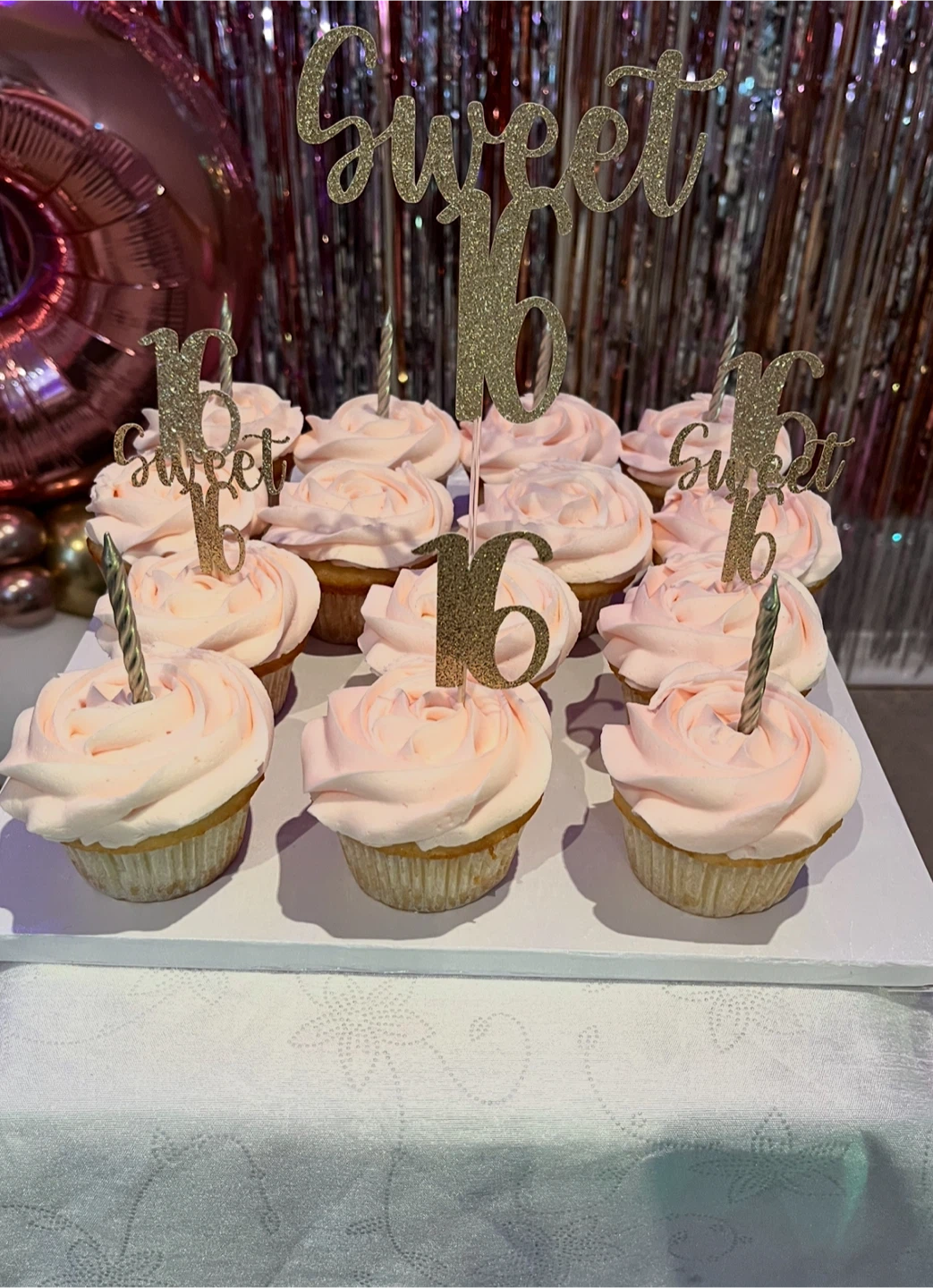 Sweet 16 cake topper and cupcake toppers - photo 2