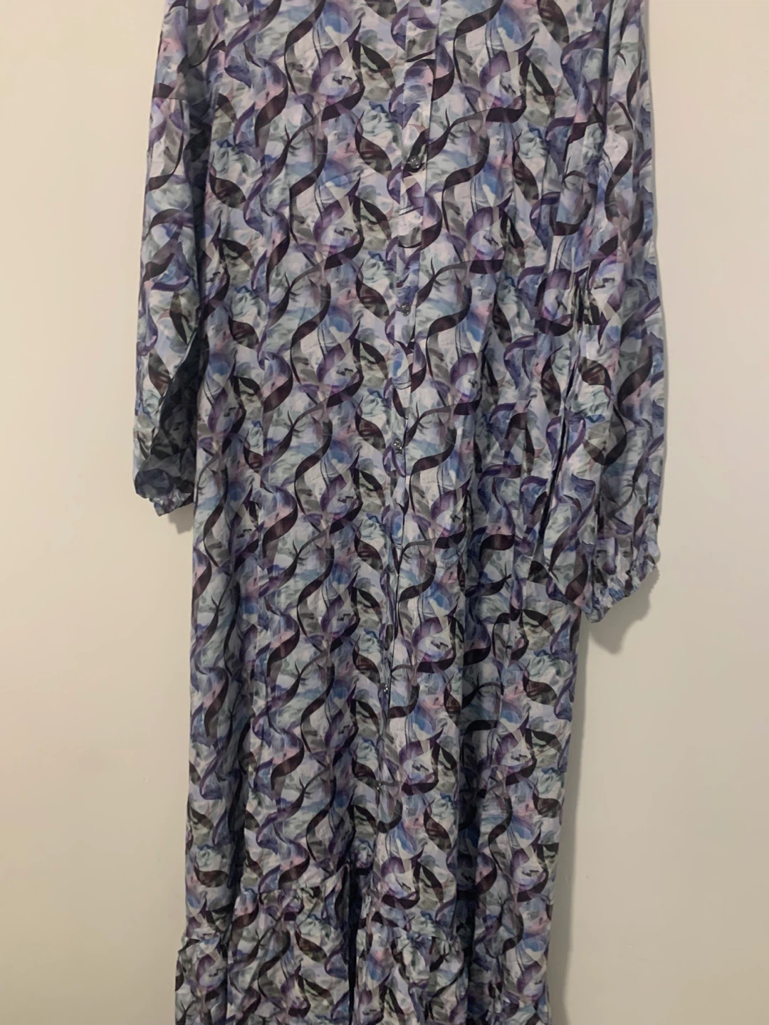 Patterned linen Maxi Dress