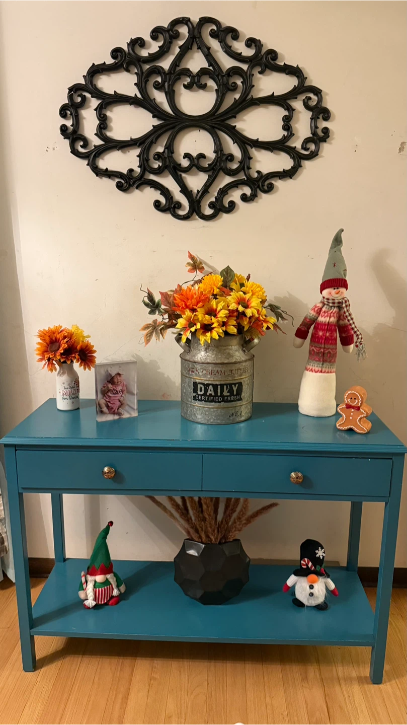 Teal Console  Blue Table check more pictures condition
