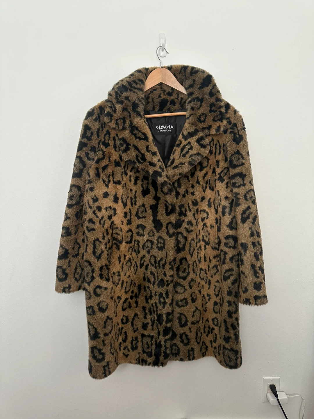Faux Fur Coat Olympia Limited Inc. Leopard Print Coat