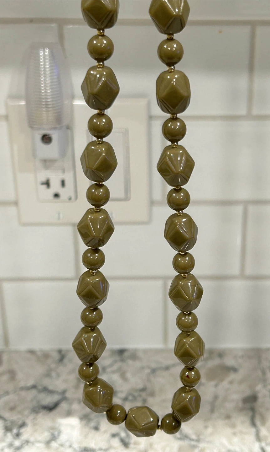 Olive Green Beaded Necklace