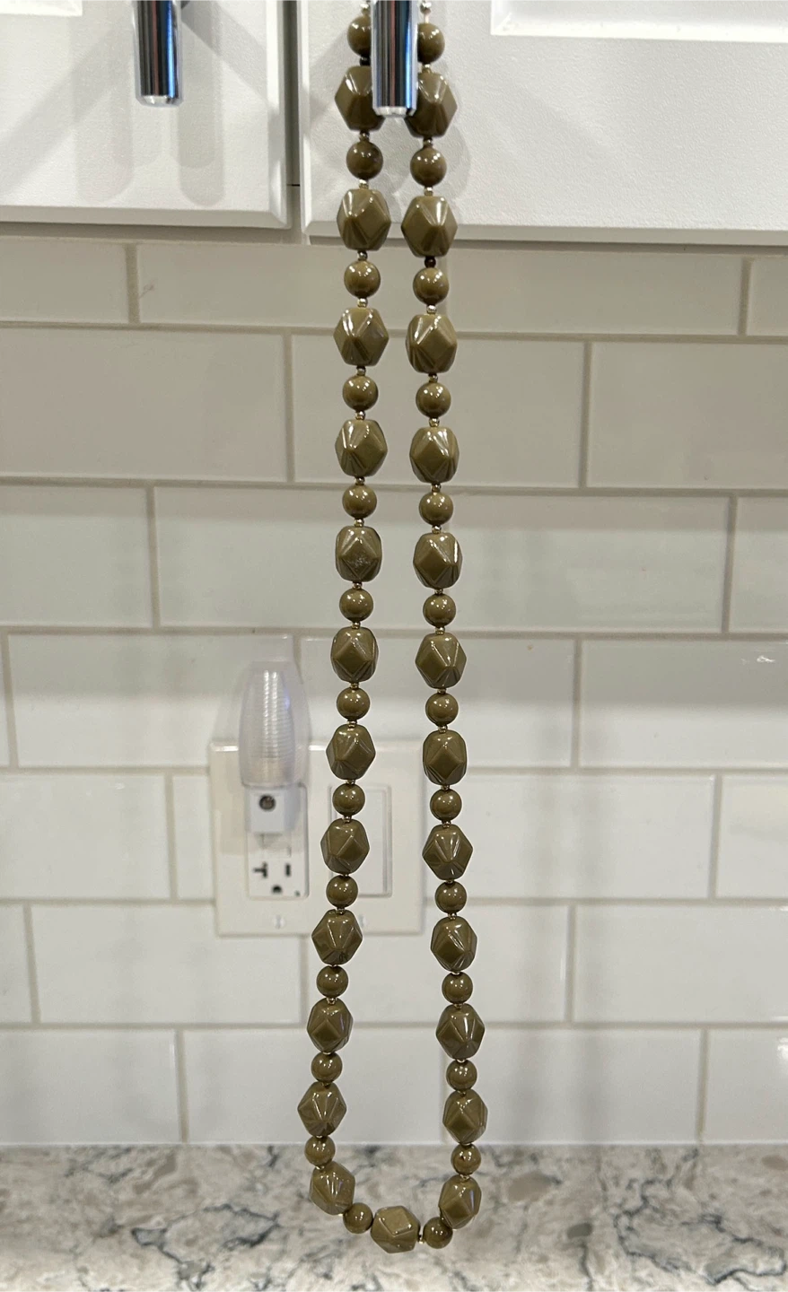 Olive Green Beaded Necklace - photo 2