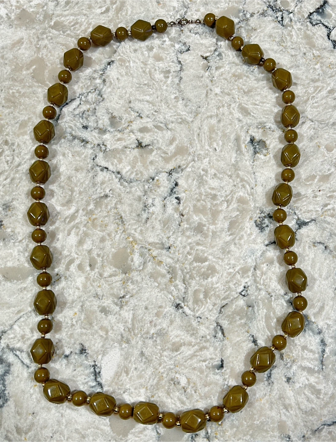Olive Green Beaded Necklace - photo 3