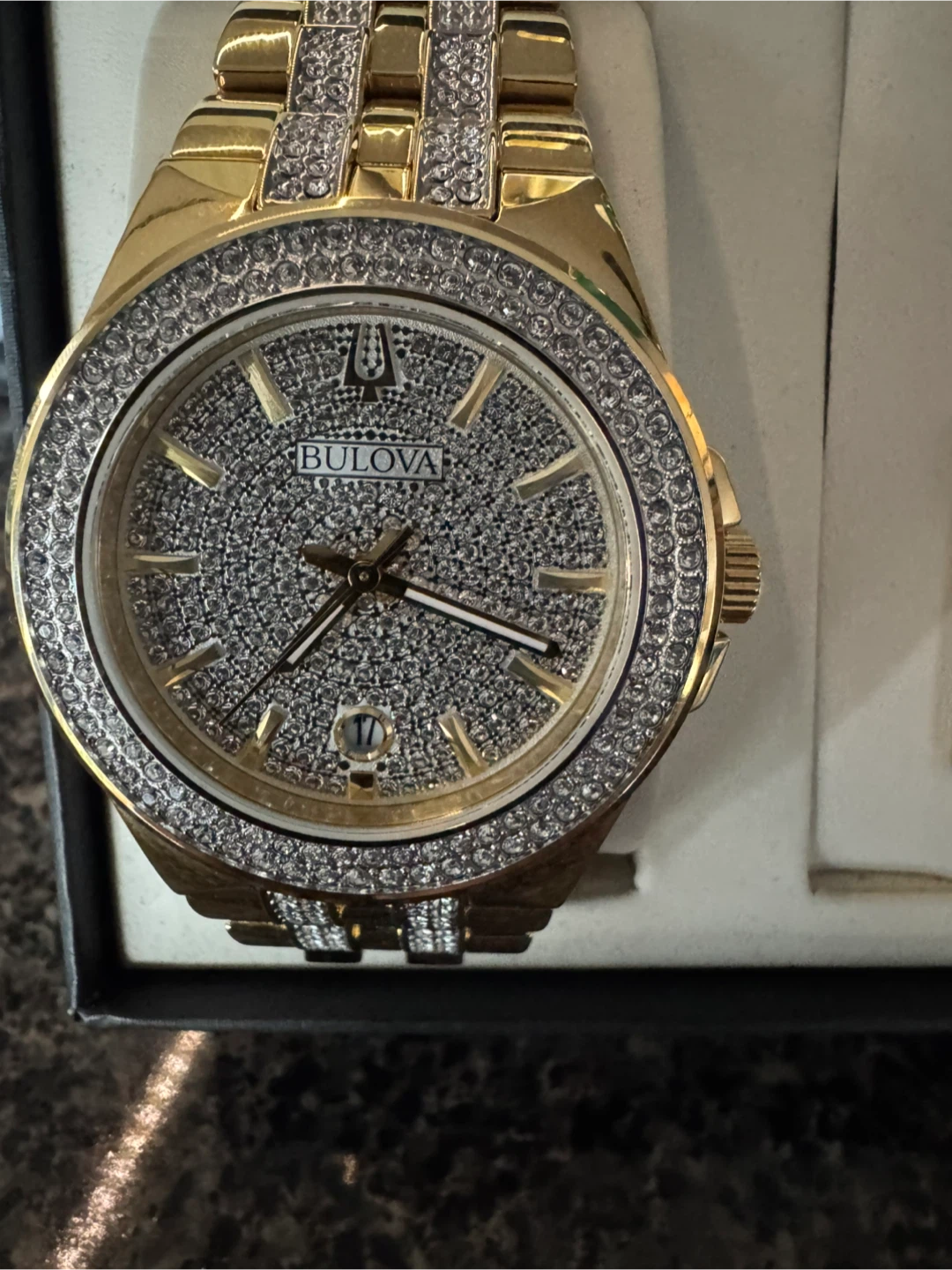Bulova Gold-Tone Crystal Watch & Necklace Set - photo 2