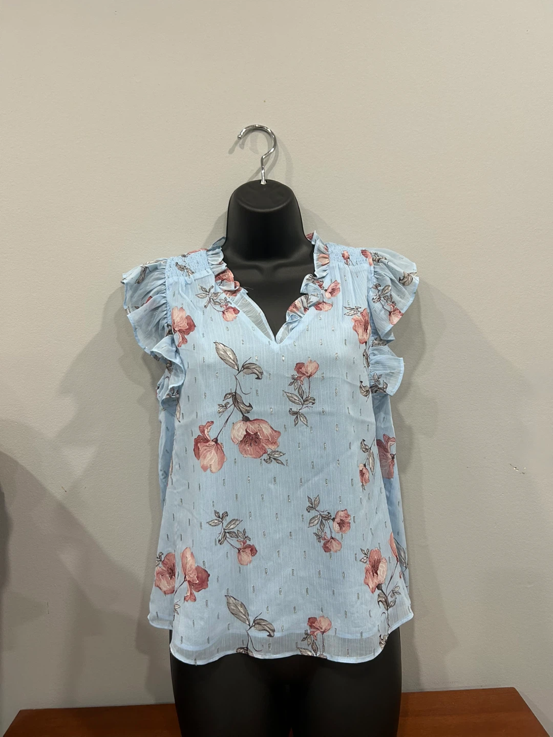 Blue floral blouse EUC