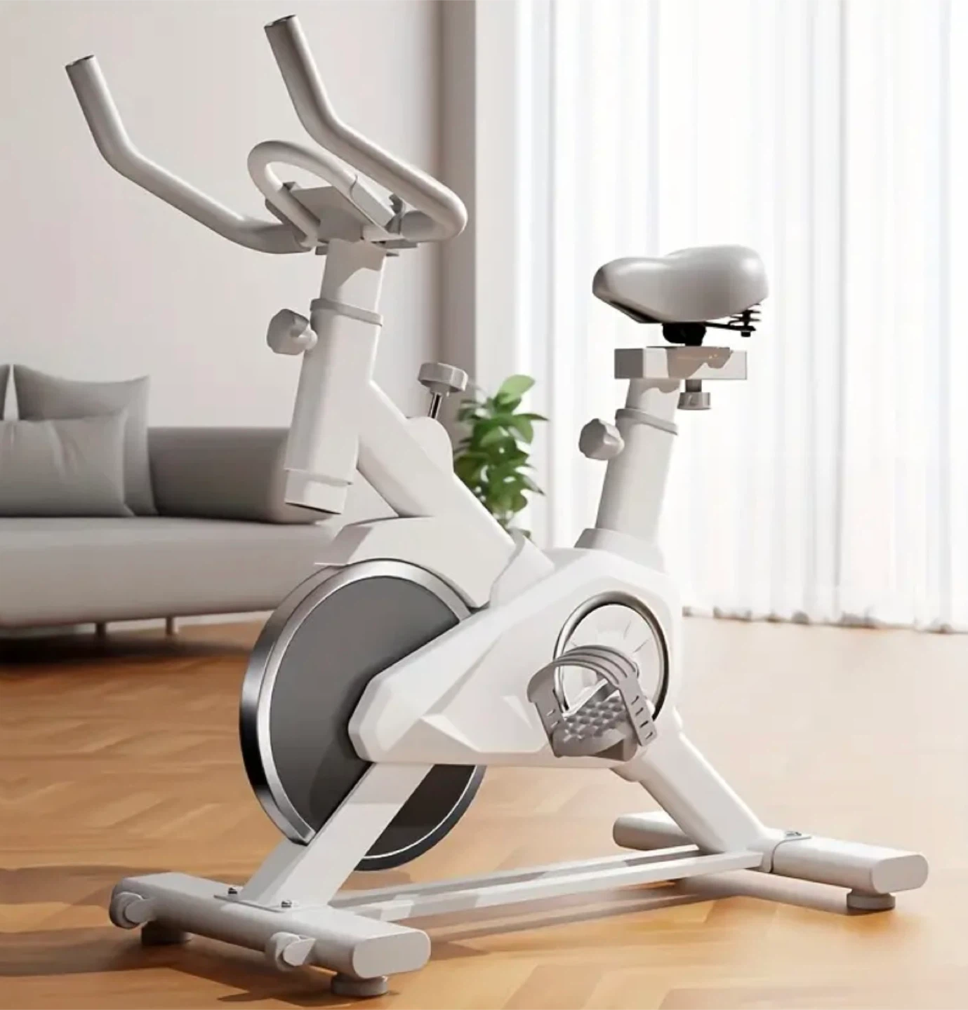 Exercise Bike - Indoor Cycling Bike (White)